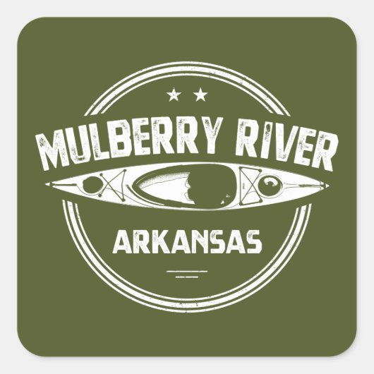 Mulberry River, Arkansas Vierkante Sticker (Voorkant)