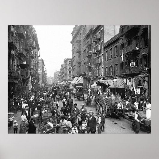 Mulberry Street, NYC, 1900 Poster (Voorkant)