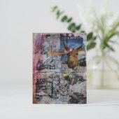 Mule and Men a unique Mixed Media Collage Briefkaart (Staand voorkant)