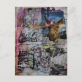 Mule and Men a unique Mixed Media Collage Briefkaart (Voorkant)
