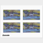 Mule Deer Doe en Fawn Rechthoekige Sticker (Vel)