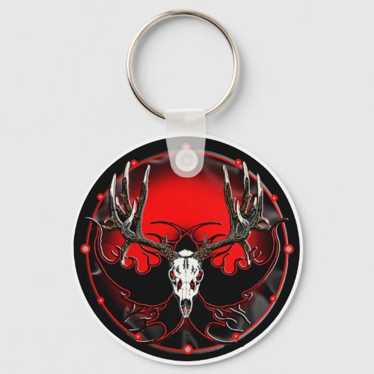 Mule herten, vlammen sleutelhanger (Voorkant)