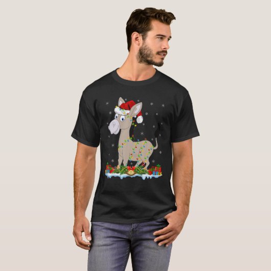 Mule Lover Family Matching Santa Hat Mule Christma T-shirt (Voorkant volledig)