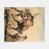 "Mule" Westerne kunst van Will James Fleece Deken (Voorkant (Horizontaal))