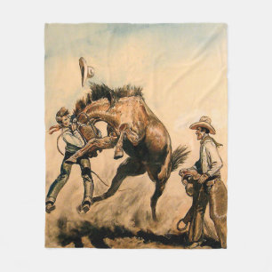 “Mule” Westerse kunst van Will James Fleece Deken