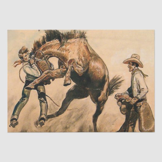 “Mule” Westerse kunst van Will James Tissuepapier (Voorkant)