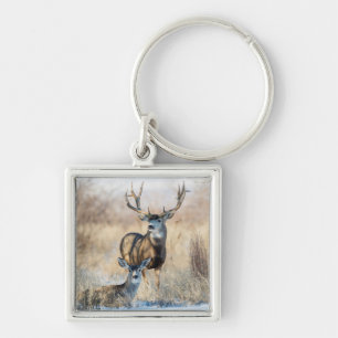 Mulehertenbok en -geit sleutelhanger
