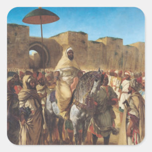 Muley Abd-ar-Rhaman , de sultan van Marokko Vierkante Sticker