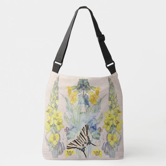 Mullein Butterfly Honeysuckle Flowers Canvas tas (Voorkant)