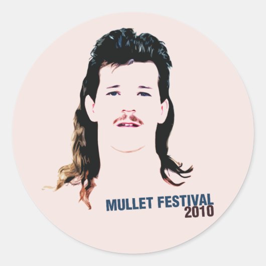 Mullet Festival 2010 Ronde Sticker (Voorkant)