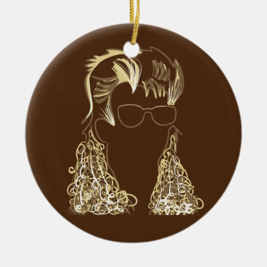 Mullet Madness Kerstdecoratie gepersonaliseerd Keramisch Ornament (Voorkant)