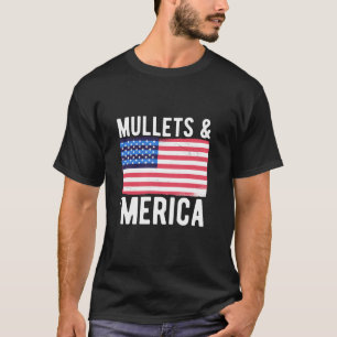 Mullets en Amerika Amerikaanse vlag T-shirt