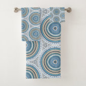 Multi Blue Mandala Pattern  Bad Handdoek (Insitu)