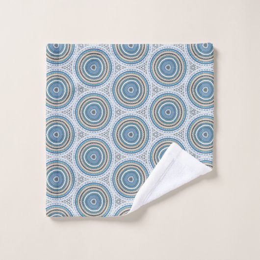 Multi Blue Mandala Pattern  Bad Handdoek (Wasdoekje)