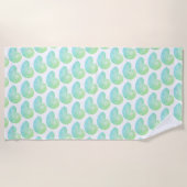 Multi Blue Nautilus Shell Beach Towel Strandlaken (Voorkant)
