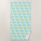 Multi Blue Nautilus Shell Beach Towel Strandlaken (Voorkant)