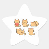 Multi‑Cat Sticker – Kawaii Cats Star Sticker (Devant)