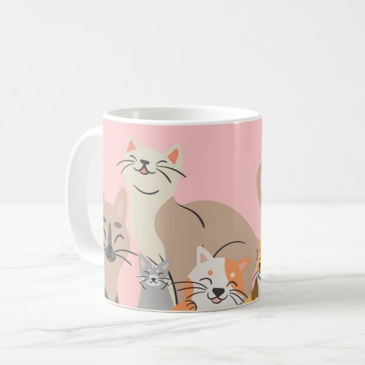 Multi Chat Mug Rose 11oz ou 15oz (Devant gauche)