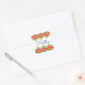 Multi Color Chevron gepersonaliseerde Stickers (Envelop)