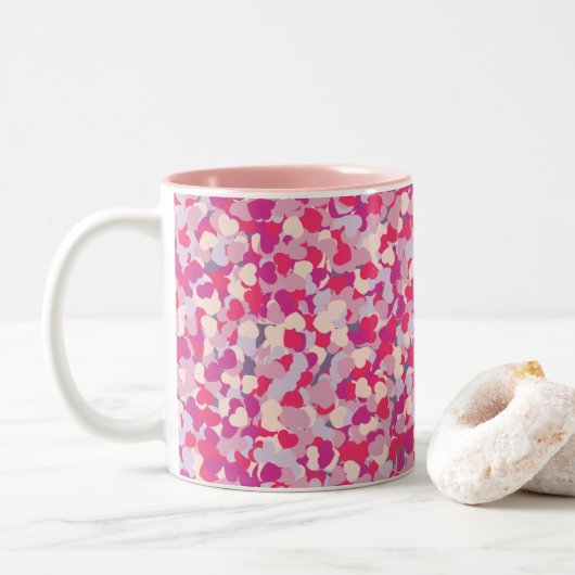 multi-Color Confetti2 Tweekleurige Koffiemok (Met donut)