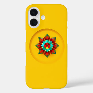 Multi-Color Crystal Design op Geel iPhone 16 Hoesje