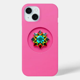 Multi Color Crystal Motief op Roze