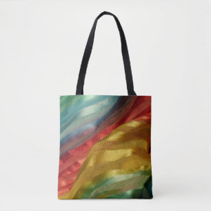 Multi Color Fabric Rainbow Canvas tas