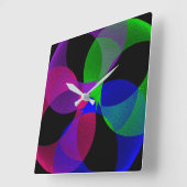 Multi Color Fusion Vierkante geometrische wandklok Vierkante Klok (Hoek)