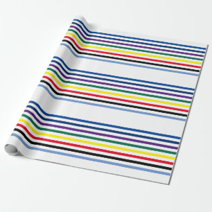 Multi-Color Horizontale Strepen Kleurrijk Cadeaupapier