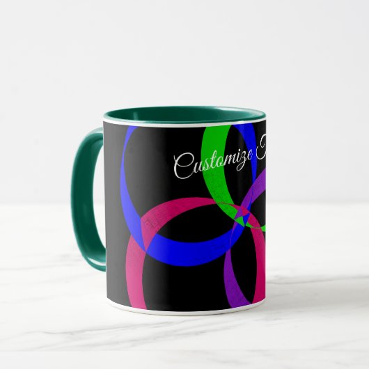 Multi Color Interchange Geometric Coffee Mug Mok (Voorkant links)