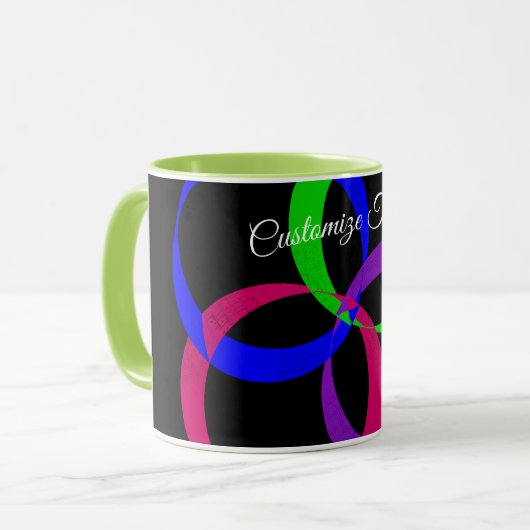 Multi Color Interchange Geometric Coffee Mug Mok (Voorkant links)