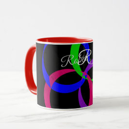 Multi Color Interchange Geometric Coffee Mug Mok