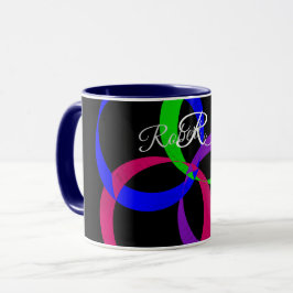 Multi Color Interchange Geometric Coffee Mug Mok