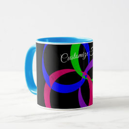 Multi Color Interchange Geometric Coffee Mug Mok