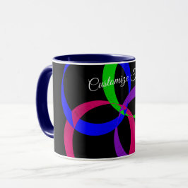 Multi Color Interchange Geometric Coffee Mug Mok