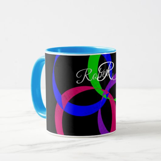 Multi Color Interchange Geometric Coffee Mug Mok (Voorkant links)