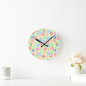 Multi-Color Pastel Dots Pattern Ronde Klok (Huis)