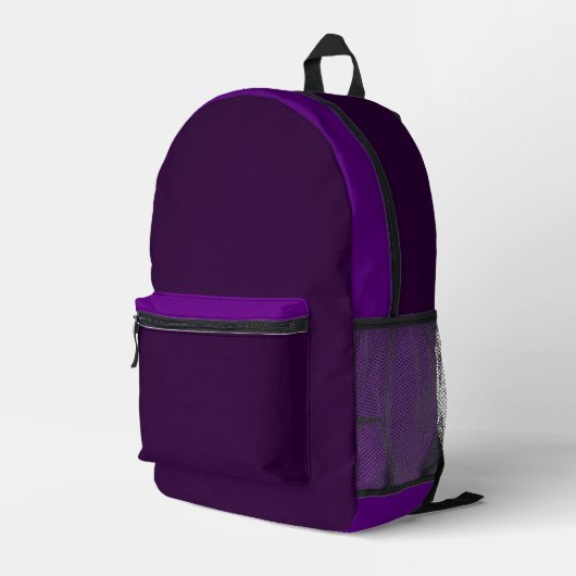 Multi-Color Purple Backpack Bedrukte Rugzak (Achterkant Hoek Rechts)