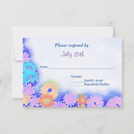 Multi-Color Rainbow Boho Flowers RSVP