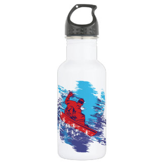 Multi-Color Snowbarder Cathching High Snow Drifts Waterfles