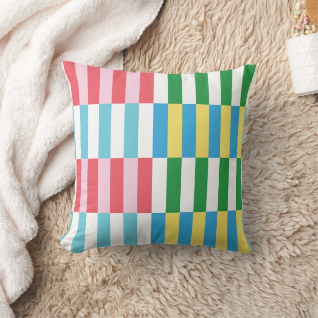 Multi-color stripe cushion kussen (Deken)