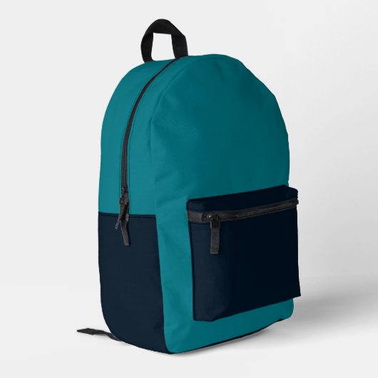 Multi-Color Teal Backpack Bedrukte Rugzak (Achterkant Hoek Links)
