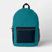 Multi-Color Teal Backpack Bedrukte Rugzak (Voorkant)