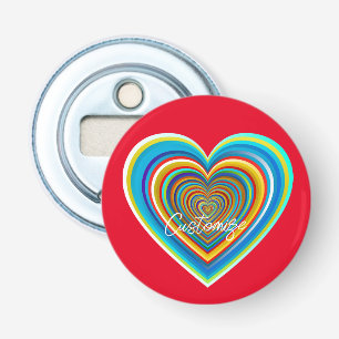 Multi-color Valentijn Heart Thunder_Cove Button Flesopener