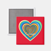 Multi-color Valentijn Heart Thunder_Cove Magneet (Voorkant / Achterkant)