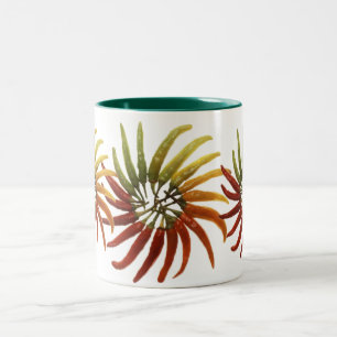 Multi-Colored Hot Peppers-Mok Tweekleurige Koffiemok