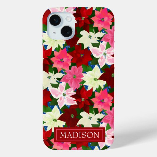 Multi-Colour Poinsettia Kerstmis Case-Mate iPhone Case (Achterkant)