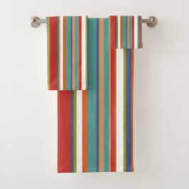 Multi-Colour Stripe Patroon Bad Handdoek