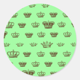 Multi Crown design - kies bkgd color Ronde Sticker