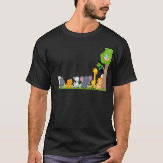 Multi dierentuin dieren leeuw giraf olifant vriend t-shirt